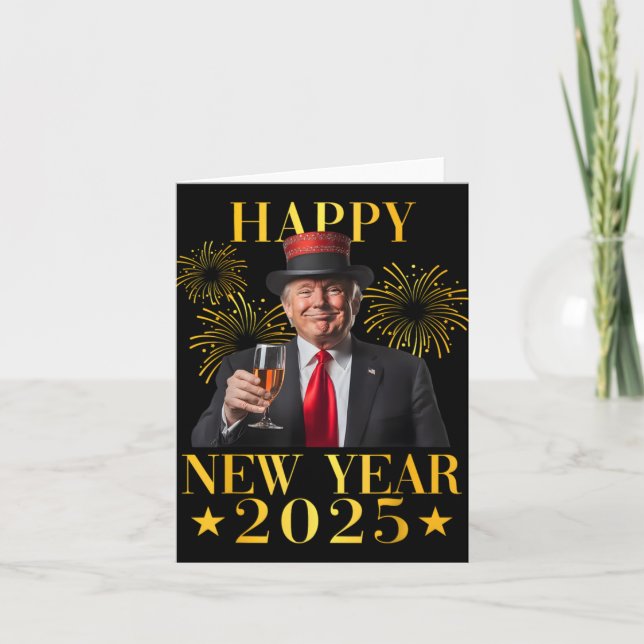Gott nytt år 2025 Roligt Trump Nyår Ny Ameri Kort (Framsida)