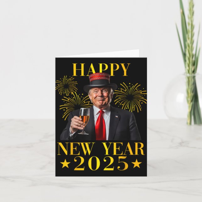 Gott nytt år 2025 Roligt Trump Nytt år Ny Ameri Kort (Framsida)