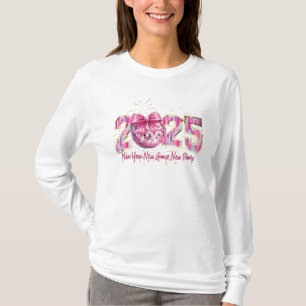 Gott nytt år 2025, Rosa Coquette Bow Png T Shirt
