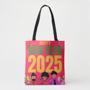 Gott nytt år 2025 Shoulder Tote Tygkasse