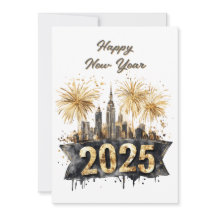 Gott nytt år 2025 Svart och Guld, Fyrverkerier,