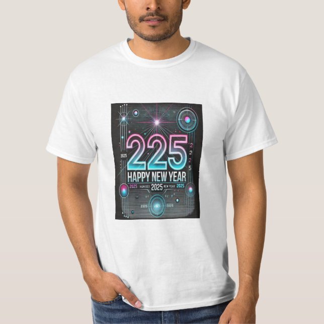Gott nytt år 2025 t-shirt Modern design (Framsida)