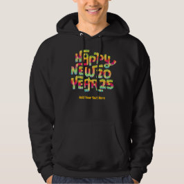 Gott nytt år 2025 Trendig Färg Personlig Hoodie