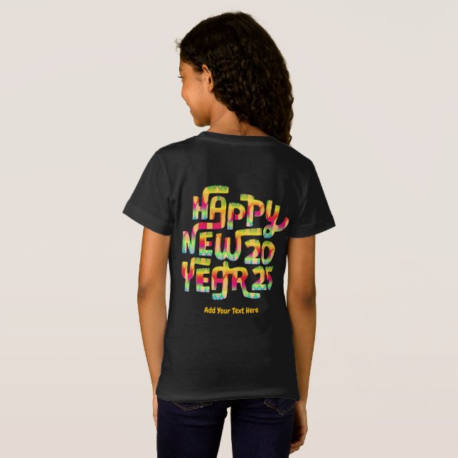 Gott nytt år 2025 Trendig Färg Personlig T Shirt (Hel baksida)