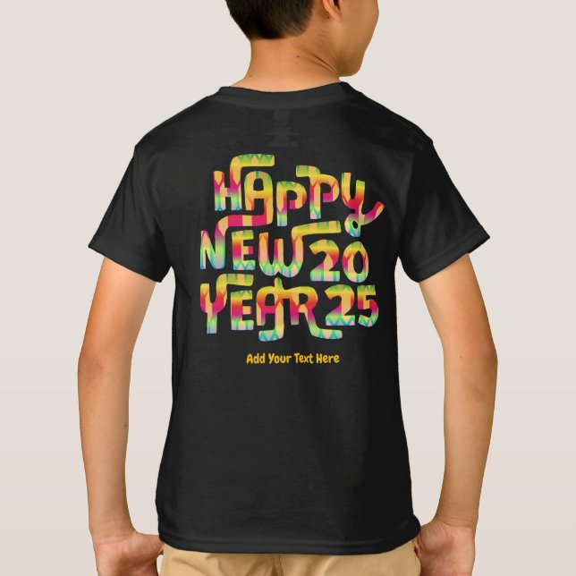 Gott nytt år 2025 Trendig Färg Personlig T Shirt (Baksida)