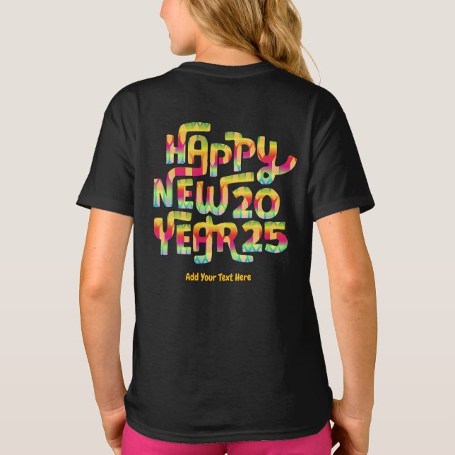 Gott nytt år 2025 Trendig Färg Personlig T Shirt (Baksida)