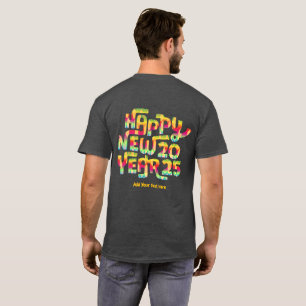 Gott nytt år 2025 Trendig Färg Personlig T Shirt