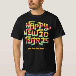 Gott nytt år 2025 Trendig Färg Personlig T Shirt