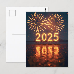 Gott nytt år 2025 vykort