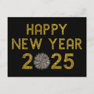 Gott nytt år 2025 vykort