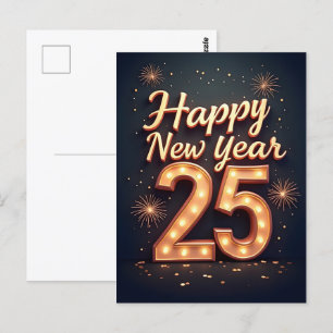 Gott nytt år 2025 vykort