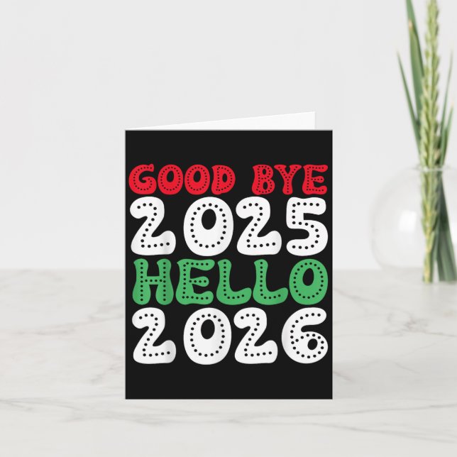 Gott nytt år 2026 Adjö 2025 Hej 2026 _1  Kort (Framsida)