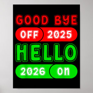 Gott nytt år 2026 Adjö 2025 Hej 2026 Matchi Poster