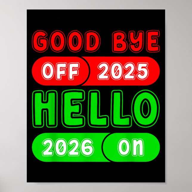 Gott nytt år 2026 Adjö 2025 Hej 2026 Matchi Poster (Framsidan)