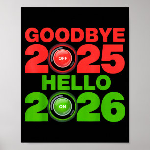 Gott nytt år 2026 Adjö 2025 Hej 2026  Poster