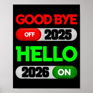 Gott nytt år 2026 Adjö 2025 Hej 2026  Poster