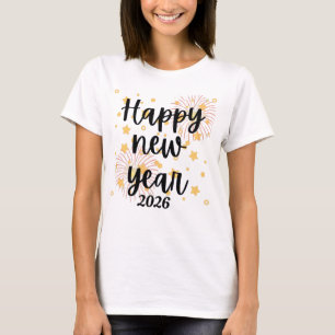 Gott nytt år 2026 anpassad t shirt
