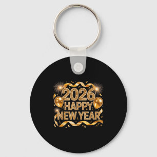Gott nytt år 2026 Ballong Retro Rollig Familj Matt Nyckelring