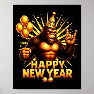 Gott nytt år 2026 Bigfoot Gott nytt årsafton Bo Poster