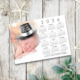 Gott nytt år 2026 Calendar Anpassningsbar Photo Julkort