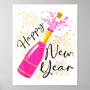 Gott nytt år 2026 Champagne Gott nytt årsafton Poster