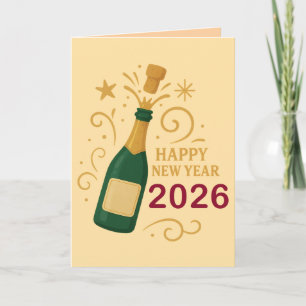 Gott nytt år 2026 Champagne   Vykort 13x18cm