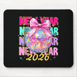 Gott nytt år 2026 Coquette Bow & Disco Ball Musmatta