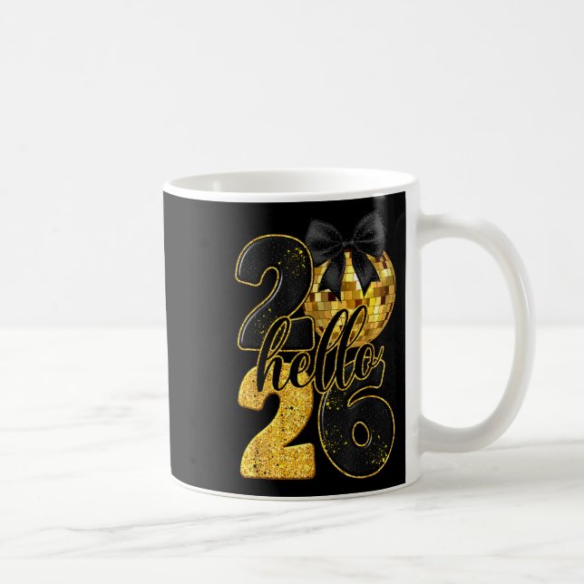 Gott nytt år 2026 Disco Boll Båge Nyårsafton  Kaffemugg (Höger)
