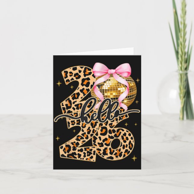 Gott nytt år 2026 Disco Boll Båge Nyårsafton  Kort (Framsida)