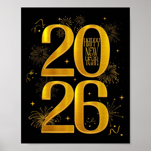 Gott nytt år 2026: Familj med vänner i Party 2026 Poster (Framsidan)