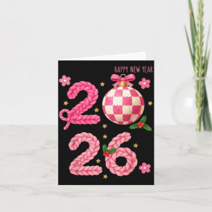 Gott nytt år 2026 Familj Virka Matchande Män Kvinn Kort