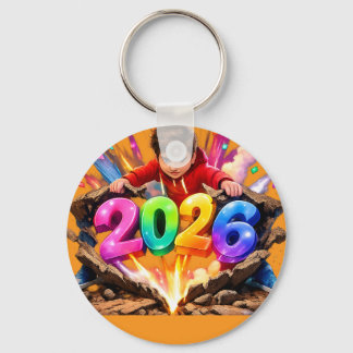 Gott nytt år 2026 Färgrik 3D-nyckelring Nyckelring