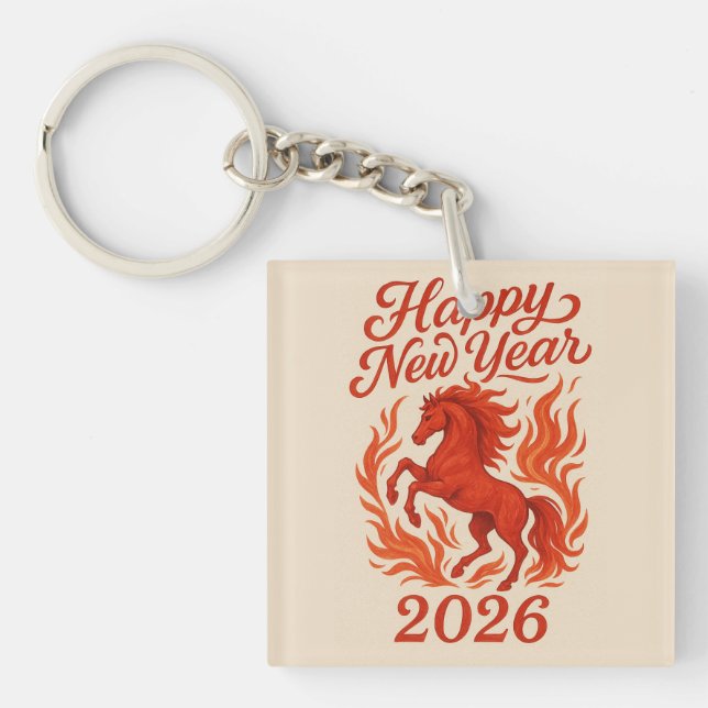 Gott nytt år 2026 Fiery Horse (Framsidan)