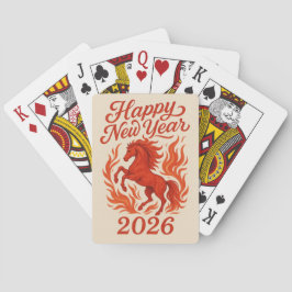 Gott nytt år 2026 Fiery Horse Casinokort
