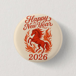 Gott nytt år 2026 Fiery Horse Knapp