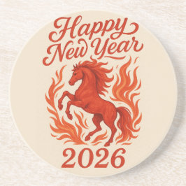 Gott nytt år 2026 Fiery Horse Underlägg