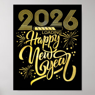 Gott nytt år 2026 Fireworks-inläsning Poster