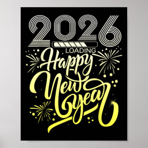 Gott nytt år 2026 Fireworks Loading New Years Ev Poster