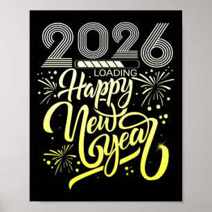 Gott nytt år 2026 Fireworks Loading New Years Ev Poster