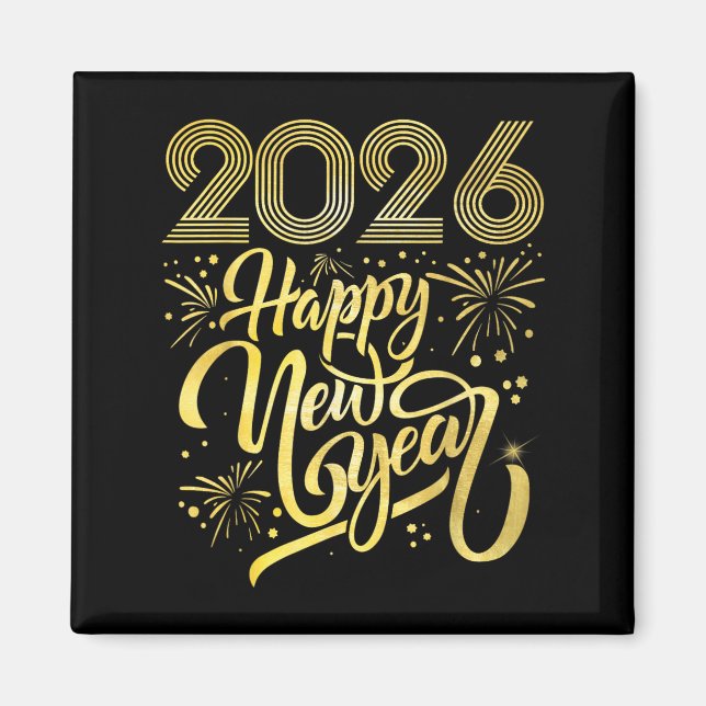 Gott nytt år 2026 Fireworks Magnet (Framsidan)
