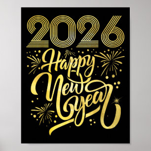 Gott nytt år 2026 Fireworks Poster