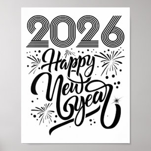 Gott nytt år 2026 Fireworks Poster