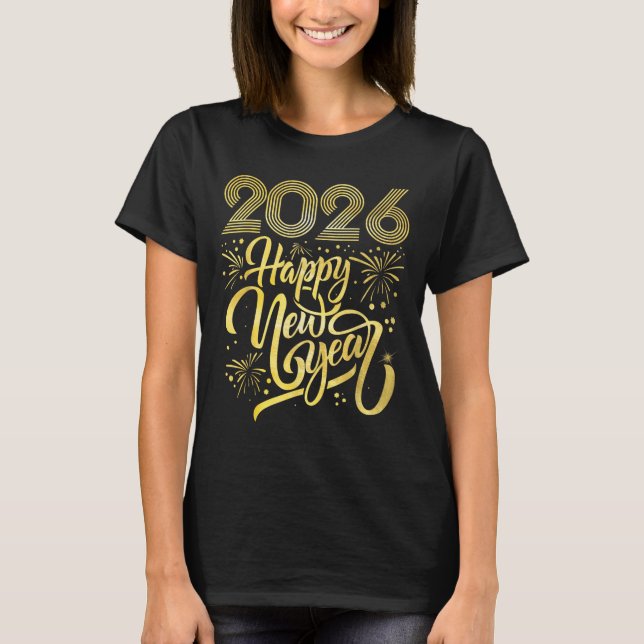 Gott nytt år 2026 Fireworks T Shirt (Framsida)