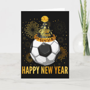 Gott nytt år 2026 Fotbollsfesthatt Nyårsafton Kort
