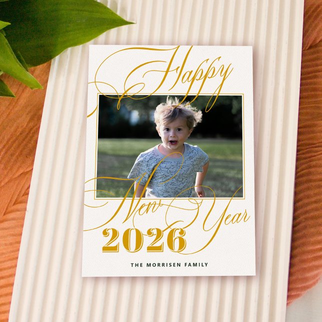 Gott nytt år 2026 foto av modern elegant julkort (Skapare uppladdad)