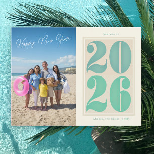 Gott nytt år 2026 Fotokort Fet typografi Helg Vykort