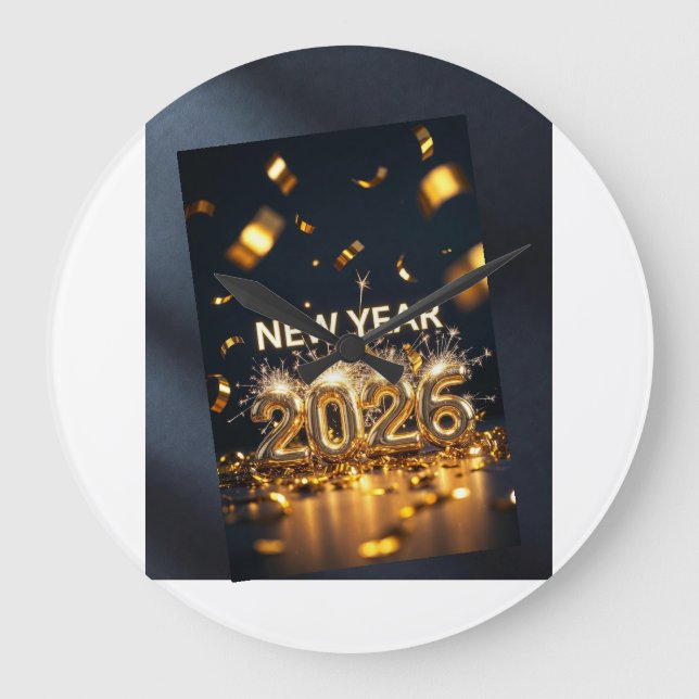Gott nytt år 2026 – Frisk start, nya förhoppningar Stor Klocka (Framsida)