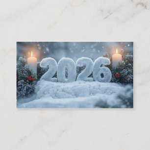 gott nytt år 2026 frostig elegant visitkort
