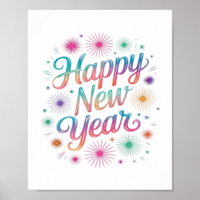 Gott nytt år 2026 fyrverkerier Essential Poster (Framsidan)