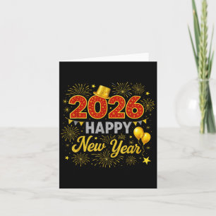 Gott nytt år 2026 fyrverkerier kort
